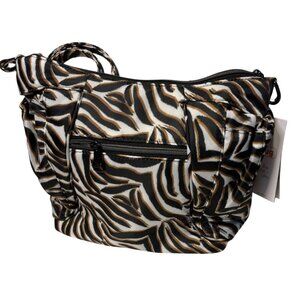 Lug Mini Shuffle Quilted Zebra Print Shoulder Bag With Adjustable Strap